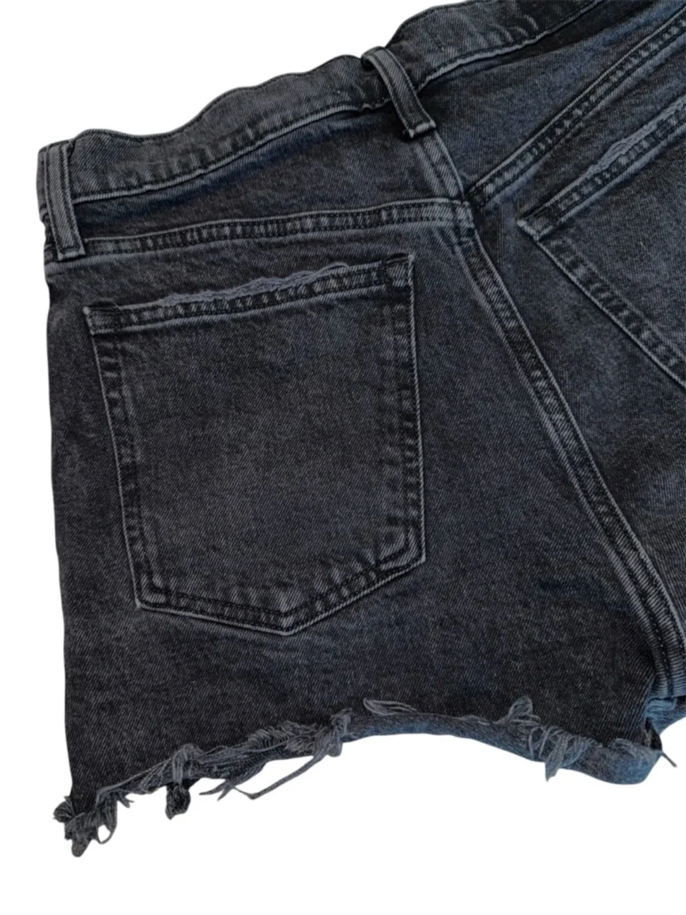 Abercrombie & Fitch The Mom Short High Rise Black 29 / 8 Distressed Fray Shorts - Picture 8 of 12